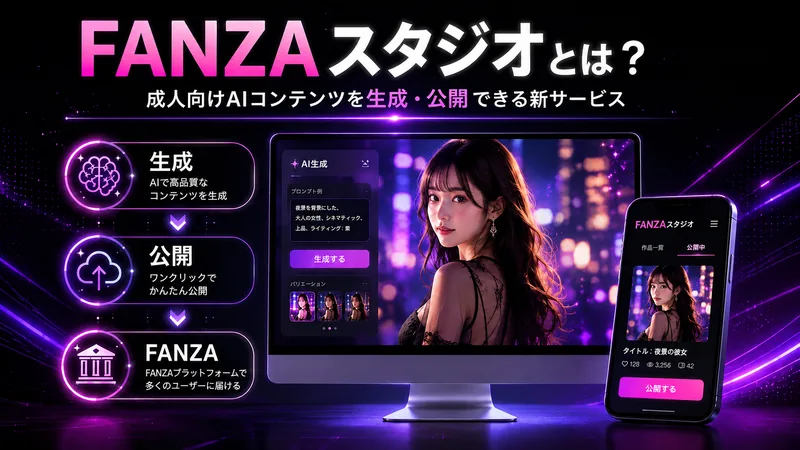 FANZAスタジオとは？成人向けAIコンテンツを生成・公開できる新サービス